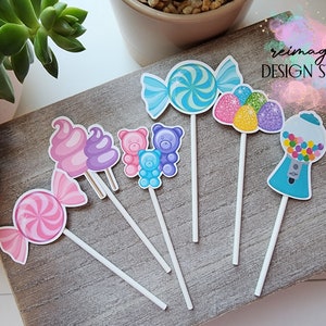 Candyland Cupcake Toppers | Candyland Birthday Party | Candyland Party Decor | Candy Land Party Decorations
