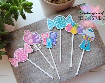 Decorazioni per cupcake Candyland: decorazioni per feste a tema caramelle