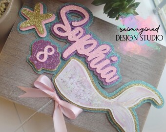 Adorno para tarta de cumpleaños de sirena: personalizado