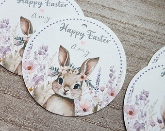 Etiquetas de regalo de Pascua para la clase / Etiquetas de Pascua / Etiquetas de canasta de Pascua con forma de conejito / Pegatinas de Pascua / Etiquetas de regalo de Pascua / Etiquetas de conejito para Pascua