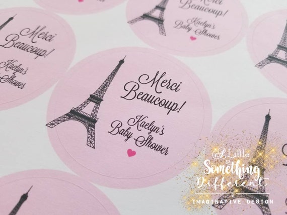 Parisian Birthday Party Supplies Stickers Decorations Favors Thank You Tags Pink And Black Baby Shower Bridal Shower