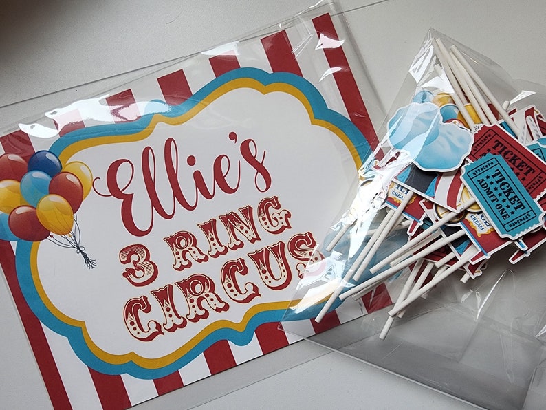 Circus Carnival Cupcake Toppers / Circus Birthday / Carnival Birthday / Decor / Decorations / Supplies image 6