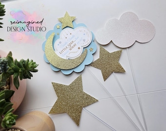 Decorações para chá de bebê Twinkle Little Star | Decoração para chá de bebê Over the Moon | Centro de mesa para chá de bebê Over the Moon