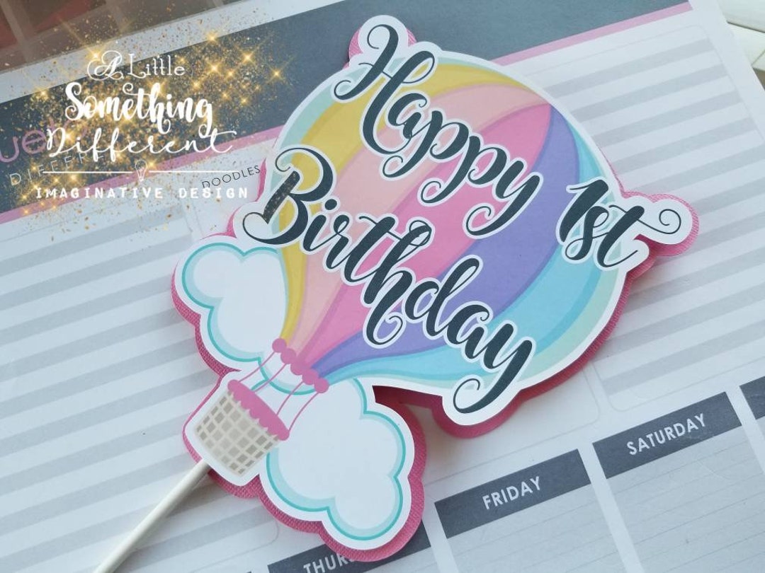 Hot Air Balloon Birthday Party Decorations Supplies Cake Topper and ...