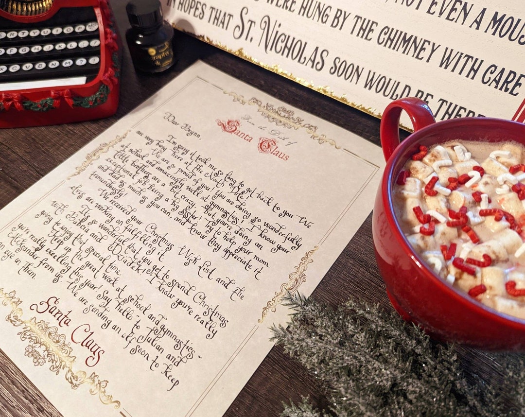 Letter From Santa Handwritten Calligraphy Completely Unique - Etsy