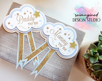 Cloud Themed Baby Shower: Customized Badges/Pins/Buttons