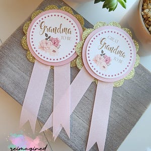 Baby Shower Corsage Pin | Baby Shower Button Pin | Baby Shower Pins for Guests | Pink Floral Baby Shower | Mommy to be | Grandma to be