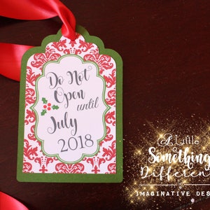 Christmas Maternity Photo Prop Tag / Do Not Open Until Christmas Maternity Tag / Pregnancy Photo Prop / Christmas Belly Tag image 4