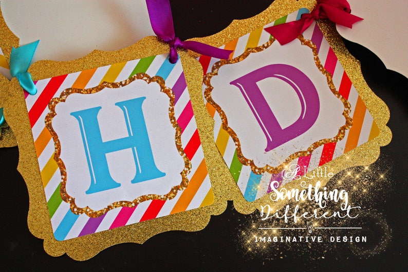 Rainbow Party Decorations Rainbow Party Banner Supplies Decor Birthday Party Rainbow Themed