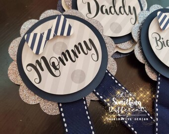 Little Man Baby Shower Corsage Mommy / Sister / Grandmother / Aunt / Nanny / Godmother / Button / Pin / Boy