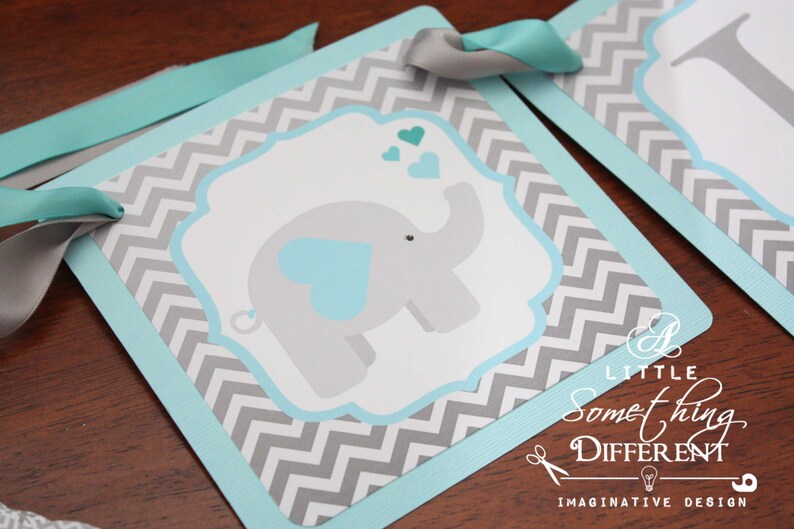 Chevron Elephant Baby Shower Decorations Supplies Decor Teal And Gray