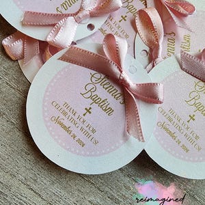 Rosa Taufe Gastgeschenke für Mädchen Taufe Dekorationen in Rosa und Rose Gold Taufe Dekor für Baby Mädchen Taufe