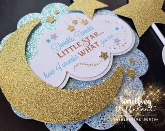 Twinkle Little Star Centerpiece Sticks Centerpieces / Baptism / Baby Shower / Christening Party Supplies / Decor / Decorations / Clouds