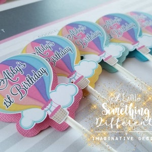 Hot Air Balloon Baby shower | Baby Shower Hot Air Balloon | Hot Air Balloon Birthday | Cupcake Toppers
