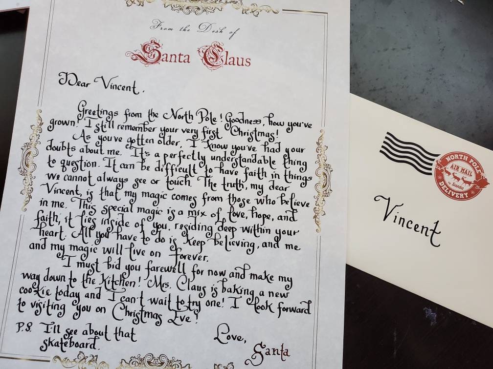 Handwritten Personalized Letter from Santa — Hoopla! Letters