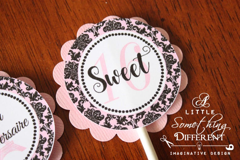 Pink And Black Paris Party Supplies Decorations Sweet 16 Etsy