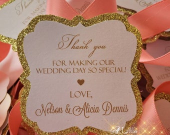 Wedding Favor Tags Toast | Wedding Favor Tags Printed | Wedding Favor Tags Personalized | Coral