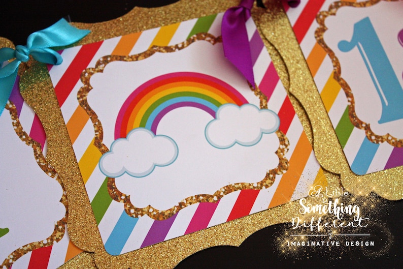 Rainbow Party Decorations Rainbow Party Banner Supplies Decor Birthday Party Rainbow Themed
