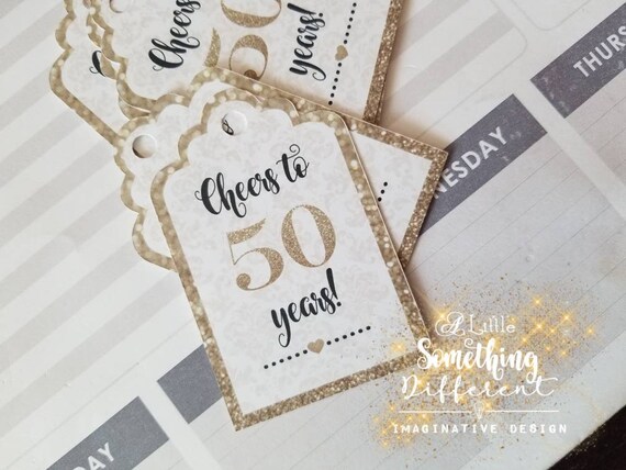Cheers to 40 Years Favor Tags / Mini Wine Bottle Favor Tags / - Etsy