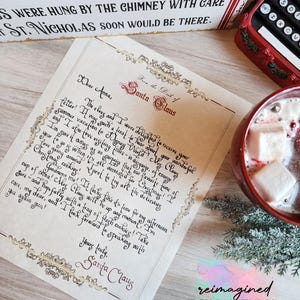 Letter from Santa Handwritten Calligraphy Completely Unique and Custom / Custom Letter from Santa / Letters from the North Pole / Authentic