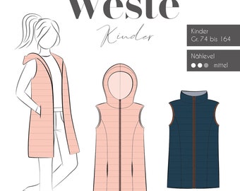 Schnittmuster Fadenkäfer Weste Kinder