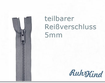 60 cm - divisible zipper - dark grey