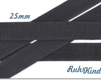 Webbing dark gray 25 mm