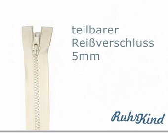 60cm - teilbarer Reißverschluss - Beige