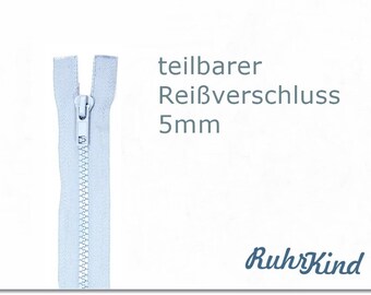 85 cm - divisible zipper - light blue