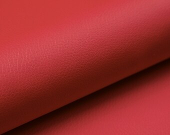 Cut 50 cm soft artificial leather red / robust bag material