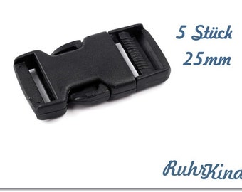 5 x buckle 25 mm - black