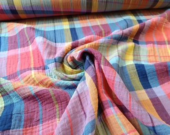 Muslin checks multicolor / double gauze checks