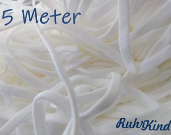5 m soft rubber band white 5 mm