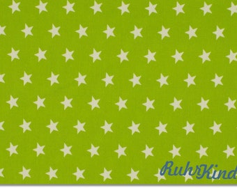 Cotton Fabric Stars Lime White