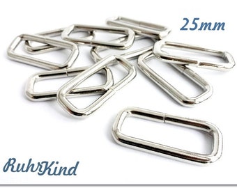 10 x square ring - 25 mm - steel