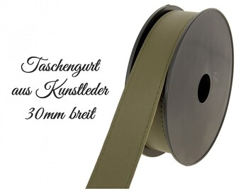 Taschengurt Taschenriemen Kunstleder 30mm Khaki