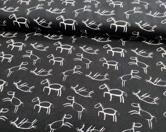 Jersey Paarden Doodle Zwart