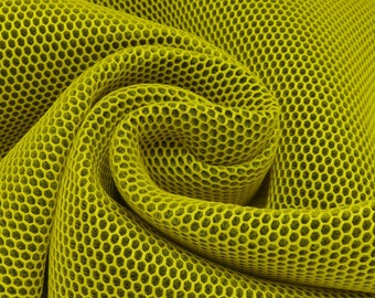 Zuschnitt 50cm Mesh 3D-Netz mit Geweberücken / Farbe Knallgelb