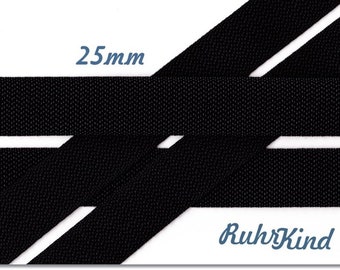 Webbing black 25 mm