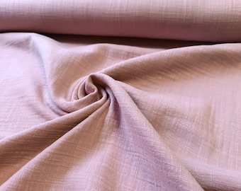 Muslin in linen look old pink / double gauze pink