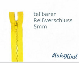 60 cm - deelbare ritssluiting - geel