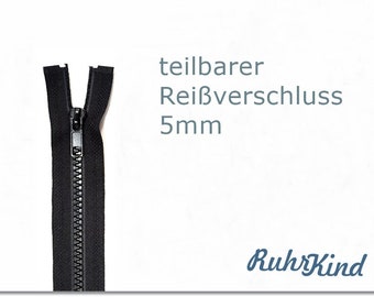 85cm - teilbarer Reißverschluss - Schwarz