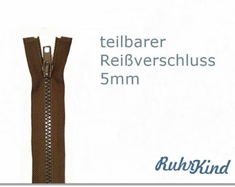 70cm - teilbarer Reißverschluss - Braun