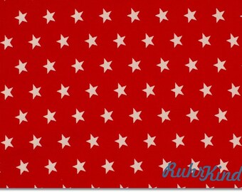 Cotton Fabric Stars Red White