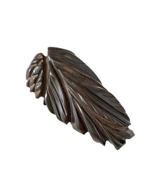 1930s Novelty Pinecone Carved Bakelite Dress Clip - image 1