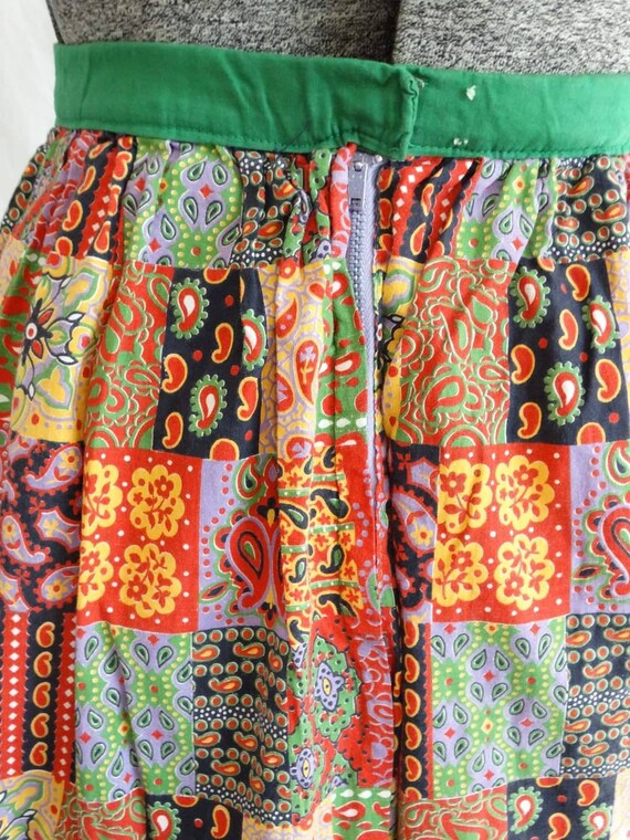 1970s Boho Prairiecore Paisley Print Maxi Skirt W… - image 5