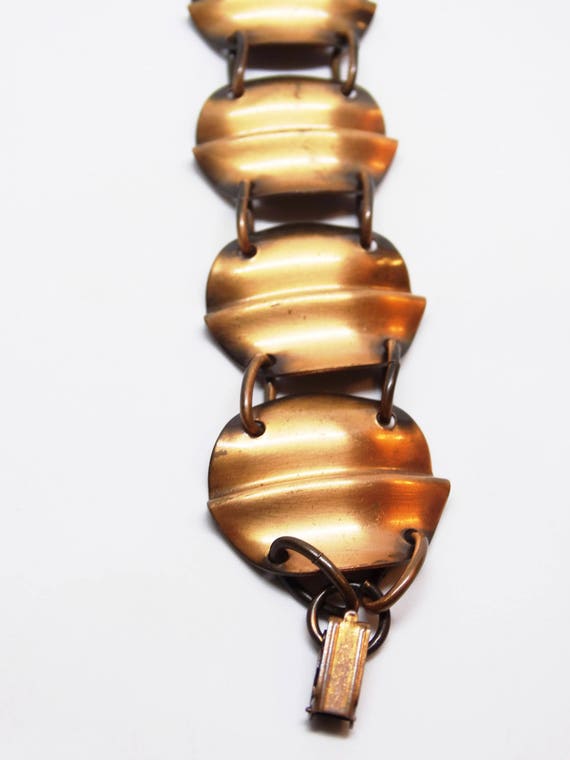 Modernist Solid Copper Link Bracelet - image 6