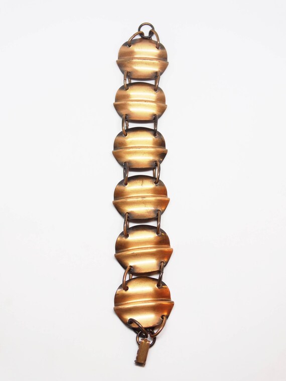 Modernist Solid Copper Link Bracelet - image 4