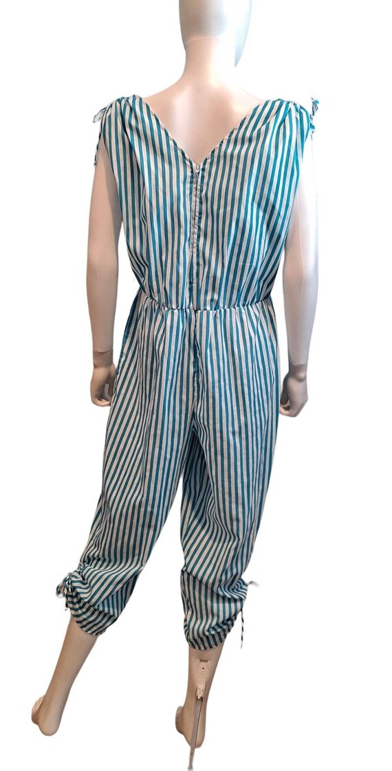 1980s Striped Cotton Jumpsuit - image 6