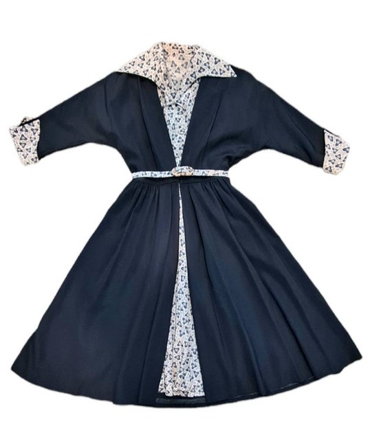 1950s Princess Coat with Dress Set Navy Blue Faill